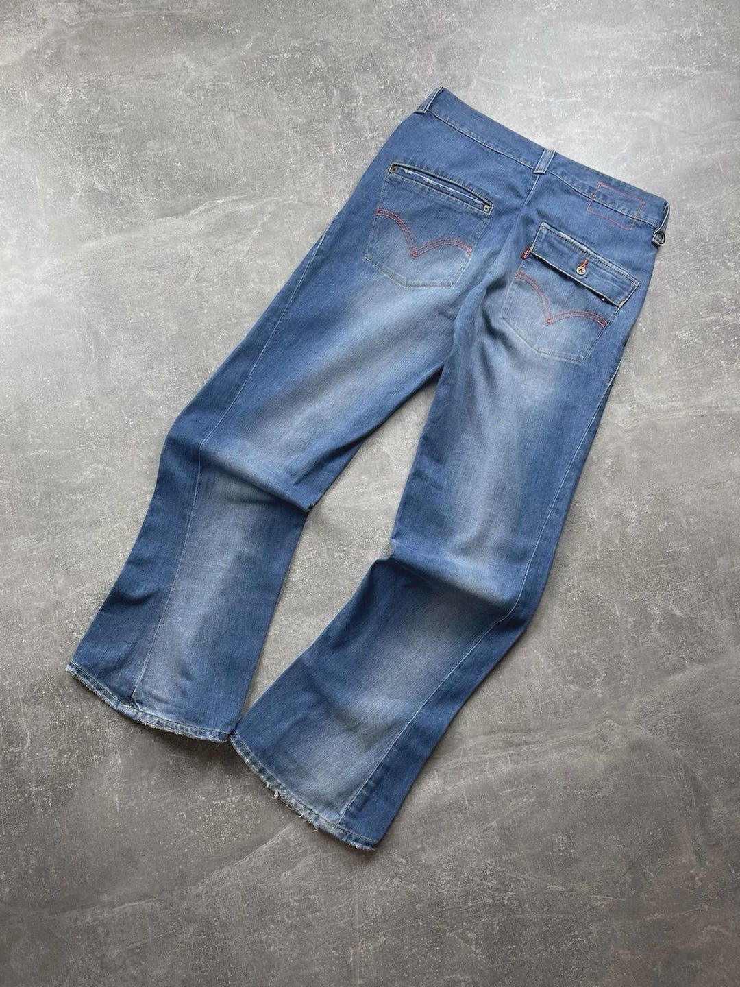 Vintage Levi's Engineered Y2K Flared Bootcut Denim Jeans Blue Wash