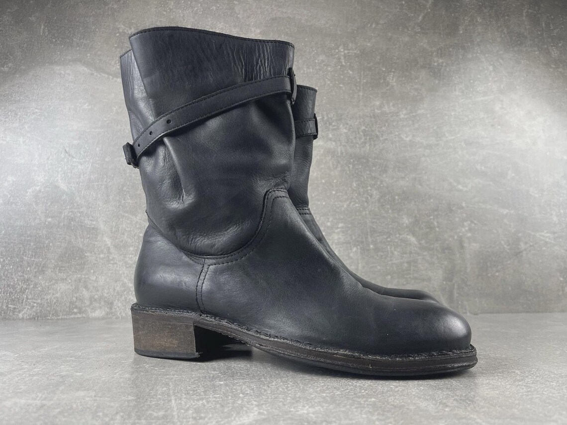 Avant Garde Cuezza Handmade Leather Engineer Boots Black Size EU 39 2000s, foto 4 de 5