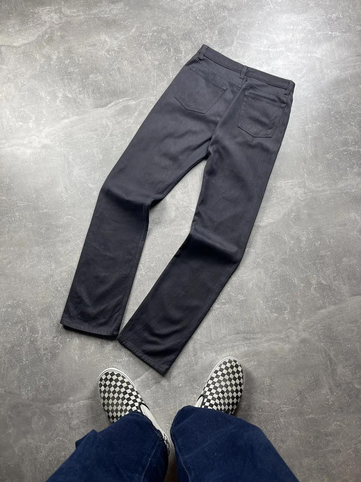 Helmut Lang Archives 00s Gray Raw Silk Denim Straight Jeans - Etsy