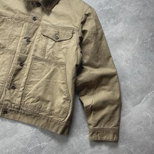 Chaqueta de trabajo vintage de algodón encerado C.C.Filson de los años 90, color beige, talla XL imagen 2