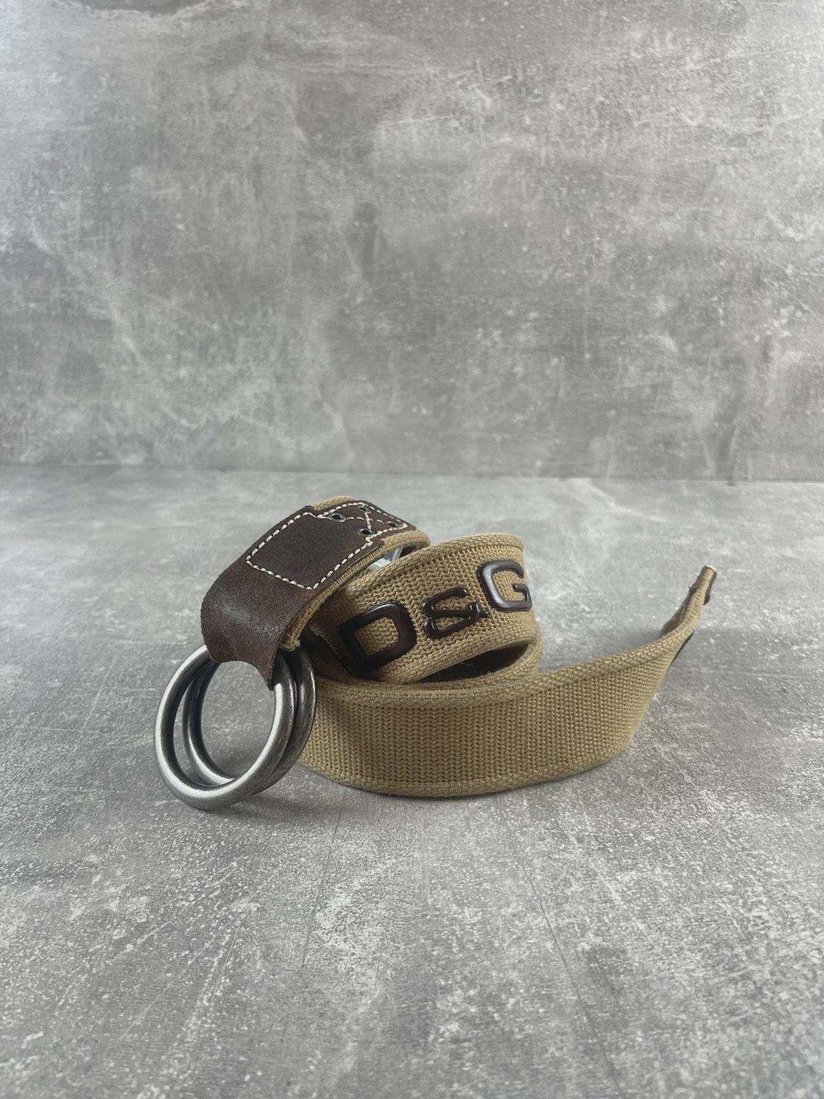 Dolce & Gabbana DG Vintage 2000s Canvas Web Belt Beige Brown 115