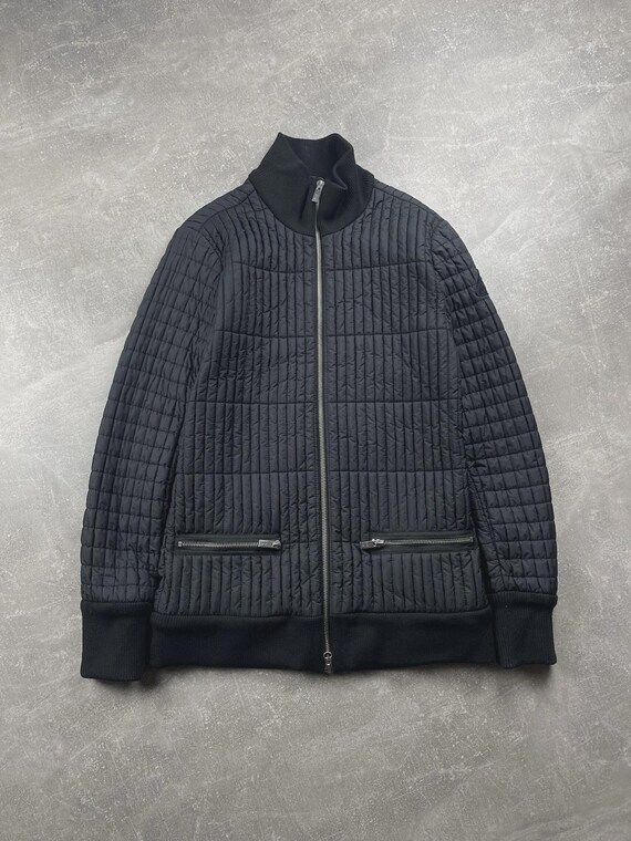 Hogan by Karl Lagerfeld Rare Quilted Bomber Jacket Black Size 44 Made in Romania View 3