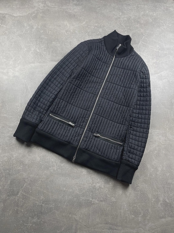 Hogan by Karl Lagerfeld Rare Quilted Bomber Jacket Black Size 44 Made in Romania