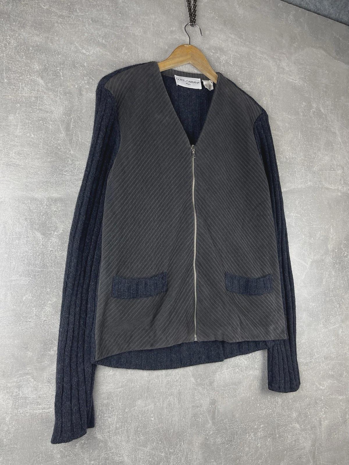 Dolce & Gabbana Maglie Late 90s Techno Knit Hybrid Jacket Gray