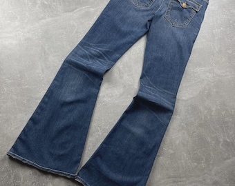 Pantalones vaqueros True Religion TRBJ acampanados estilo Y2K, color azul, talla 29, fabricados en EE. UU.
