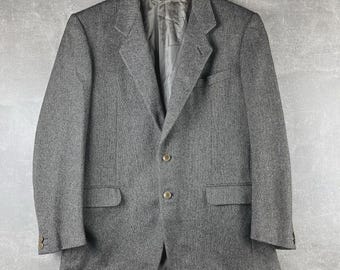 Vintage Yves Saint Laurent Rive Gauche 80s Wool Cashmere Blazer Jacket Sz 52