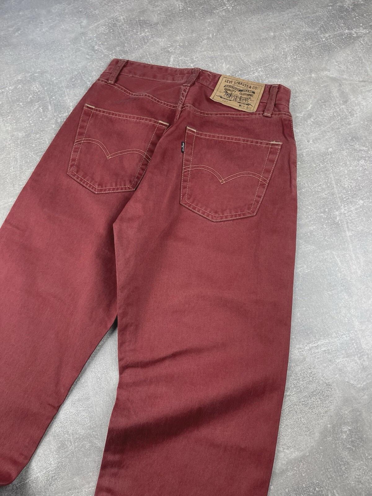 Levi's 401 Rare Vintage 90s Red Denim Jeans Made in EU Size 28/32