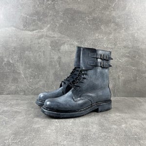 靴 opium black boots VINTAGE OPIUM LEATHER PLATFORM PUNK UNDERCOVER ENGLAND BOOTS