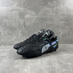 SELTEN! Puma Maradona 1982 Vintage Fußballschuh Schwarz Leder Fußballschuhe Retro Nietenschuhe Sammlerstück Puma Sportswear