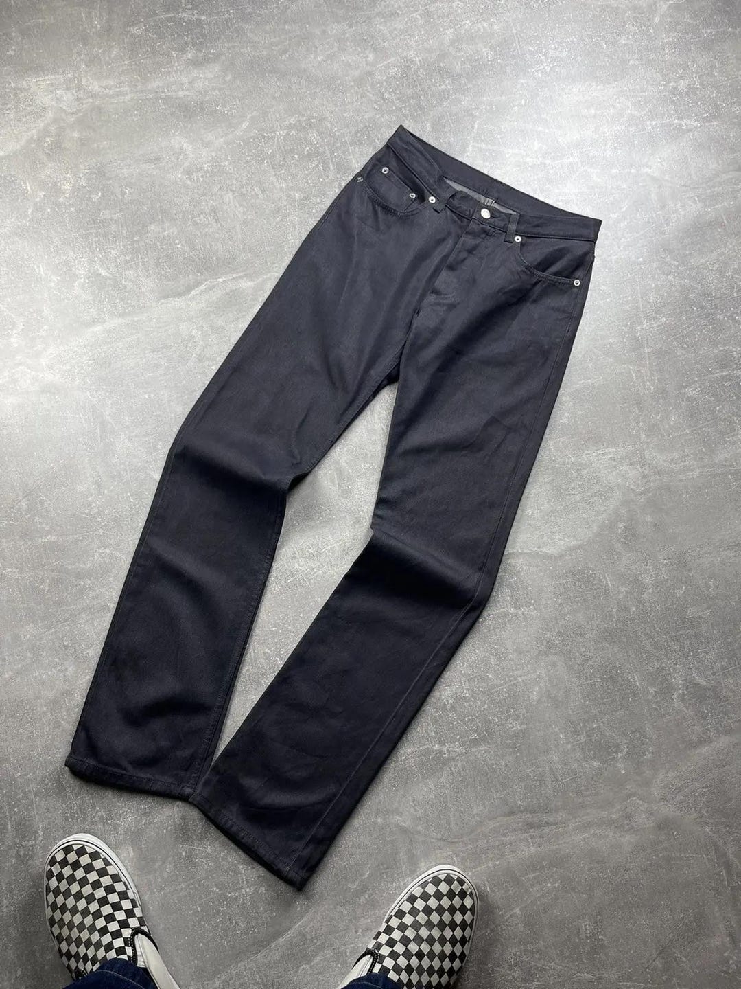 Helmut Lang Archives 00s Gray Raw Silk Denim Straight Jeans - Etsy