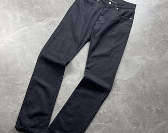 Helmut Lang Archives 00s Gray Raw Silk Denim Straight Jeans