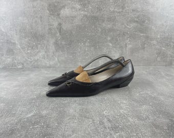 Archives Christian Dior Galliano 2000s 39.5 Brown Leather Logo Pumps Heels Shoes