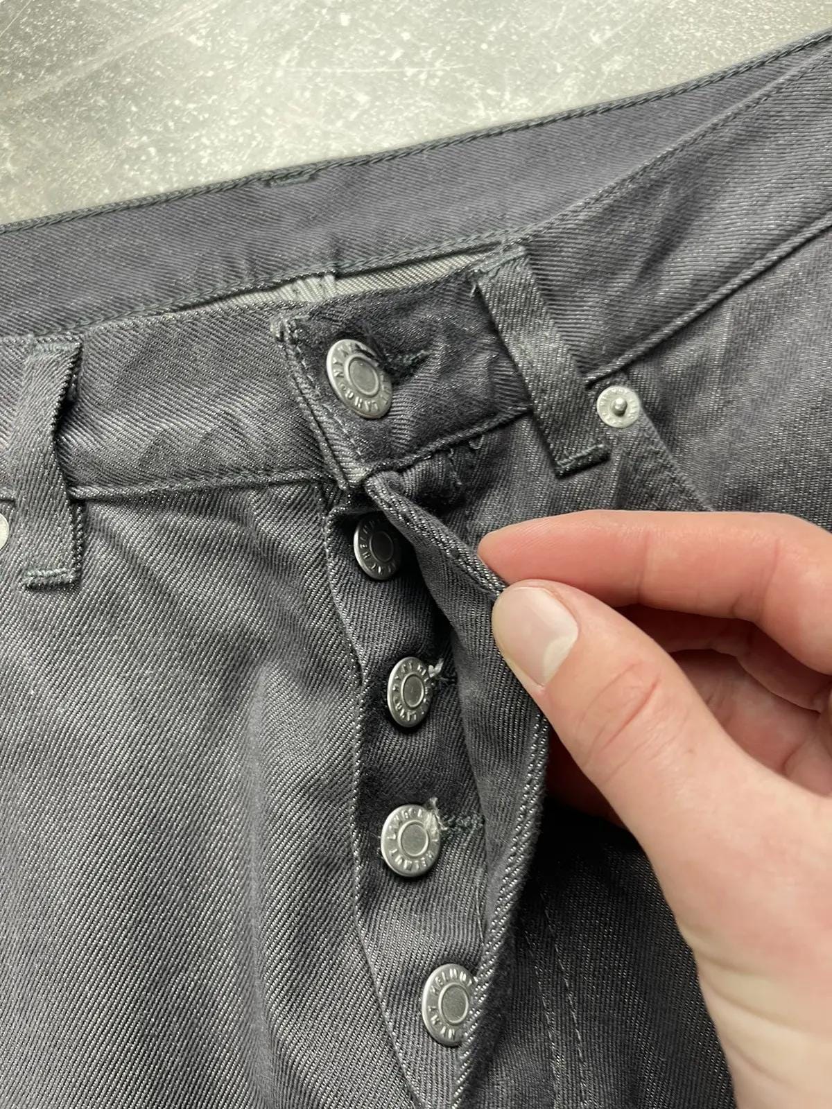 Helmut Lang Archives 00s Gray Raw Silk Denim Straight Jeans - Etsy