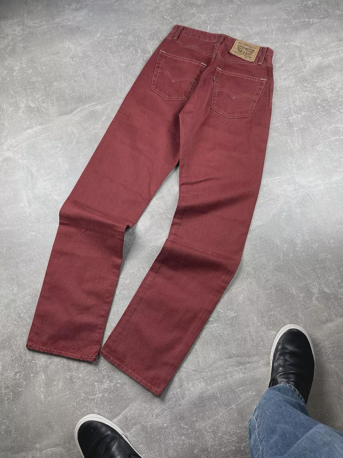 Levi's 401 Rare Vintage 90s Red Denim Jeans Made in EU Size 28/32