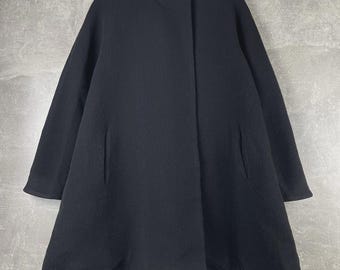 Gianluca Capannolo Minimalist Wool Blend Oversized Coat Black Size 44 Made in IT