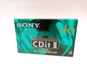 New Sealed Sony CDit II Chrome Audio Cassette, 1994, 46 min
