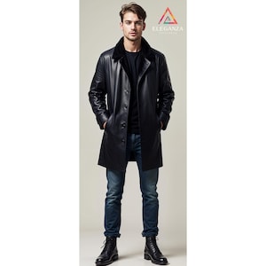 Blouson en cuir noir pour homme Blouson en cuir noir personnalisé fait main pour homme