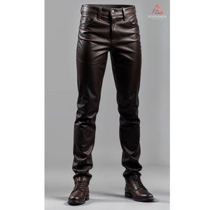 Handmade Brown Leather Biker Pants - Customized Fit
