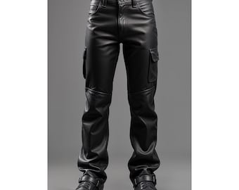 Women Handmade Customized Genuine Black Leather Pants