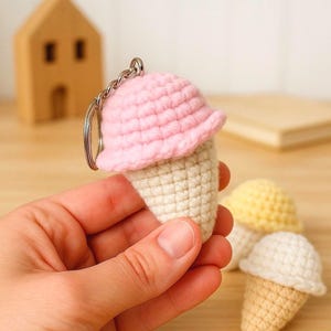 No Sew Crochet Pattern Ice Cream Keychain ENG PDF