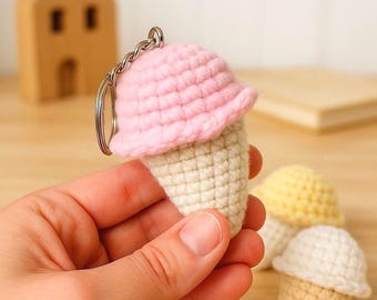 No Sew Crochet Pattern Ice Cream Keychain ENG PDF