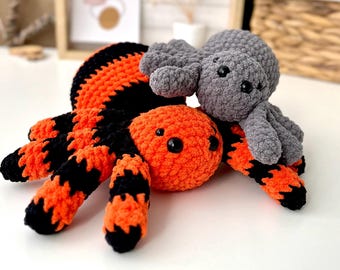 No Sew 2 Spiders Crochet Pattern: Beginner Friendly ENG PDF (20cm/8in, 13cm/5in)