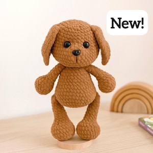 No-Sew Puppy Crochet Pattern ENG – Plush Labrador Amigurumi PDF – Easy Dog Toy Tutorial – Beginner Soft Yarn Pattern