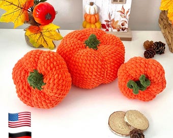 Pumpkin Crochet Pattern PDF – 3 Sizes