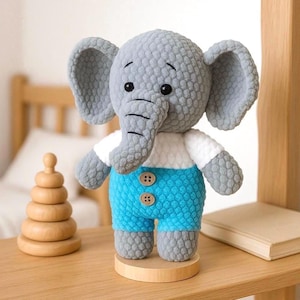 No Sew Elephant Crochet Pattern – ENG PDF - Size approx. 20cm (8in)