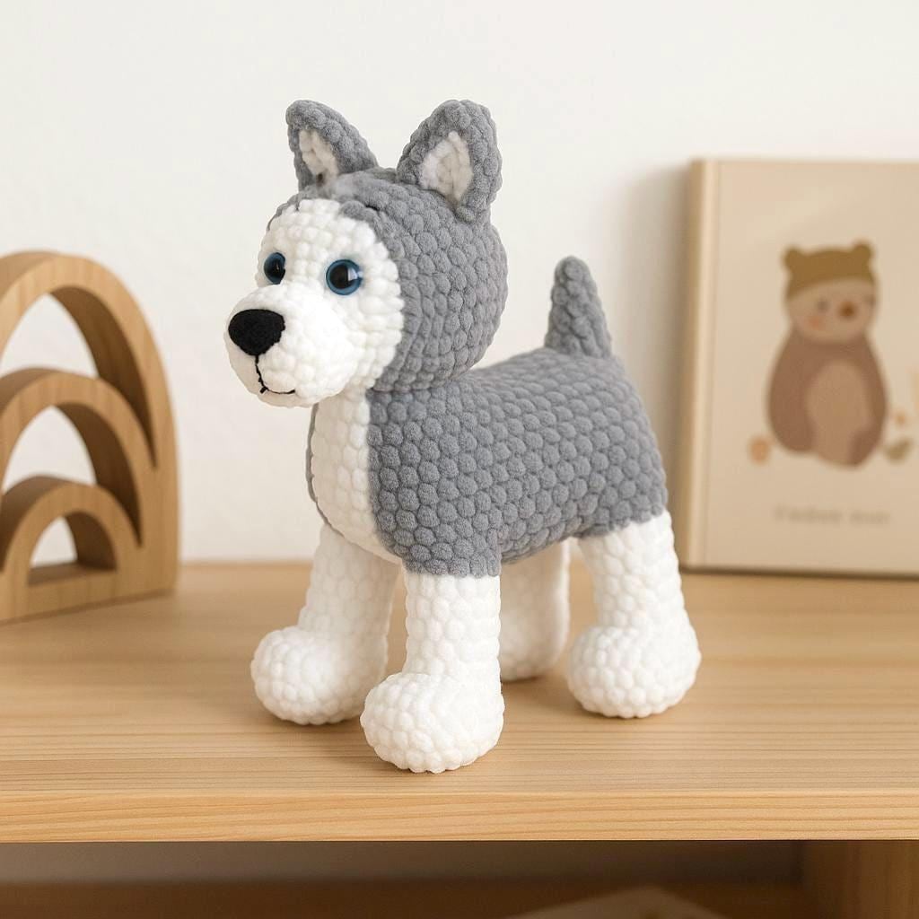 Low-Sew Plush Husky Dog Pattern PDF