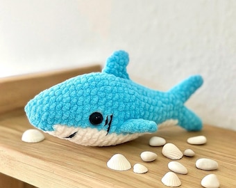 No Sew Shark Crochet Pattern ENG PDF |  Sea Animals Toy | Approx. 16cm (6,3 in)