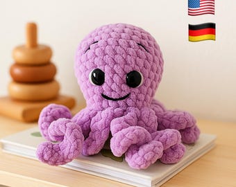 No Sew Easy Octopus Crochet Pattern PDF ENG  - Amigurumi Tutorial for Beginners