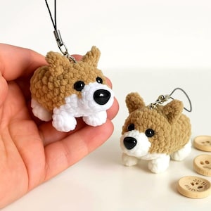 No Sew Crochet Corgi Keychain Pattern – Amigurumi Dog PDF ENG Tutorial