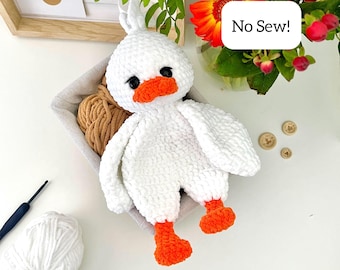 No Sew Duck Snuggler Crochet Pattern - ENG PDF - Approx. 30 cm / 12 in