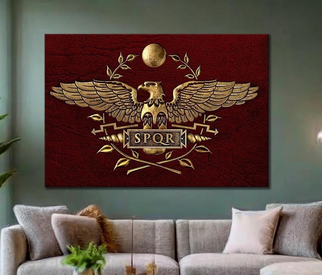 SPQR Sign, Ancient Roman Flag, Huge Canvas Home Decor, SPQR Canvas ...