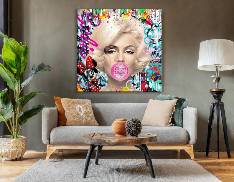 Tableau Abstrait Marilyn Monroe Sur Toile - Avec Cadre - Impression D'art Moderne - Neuf