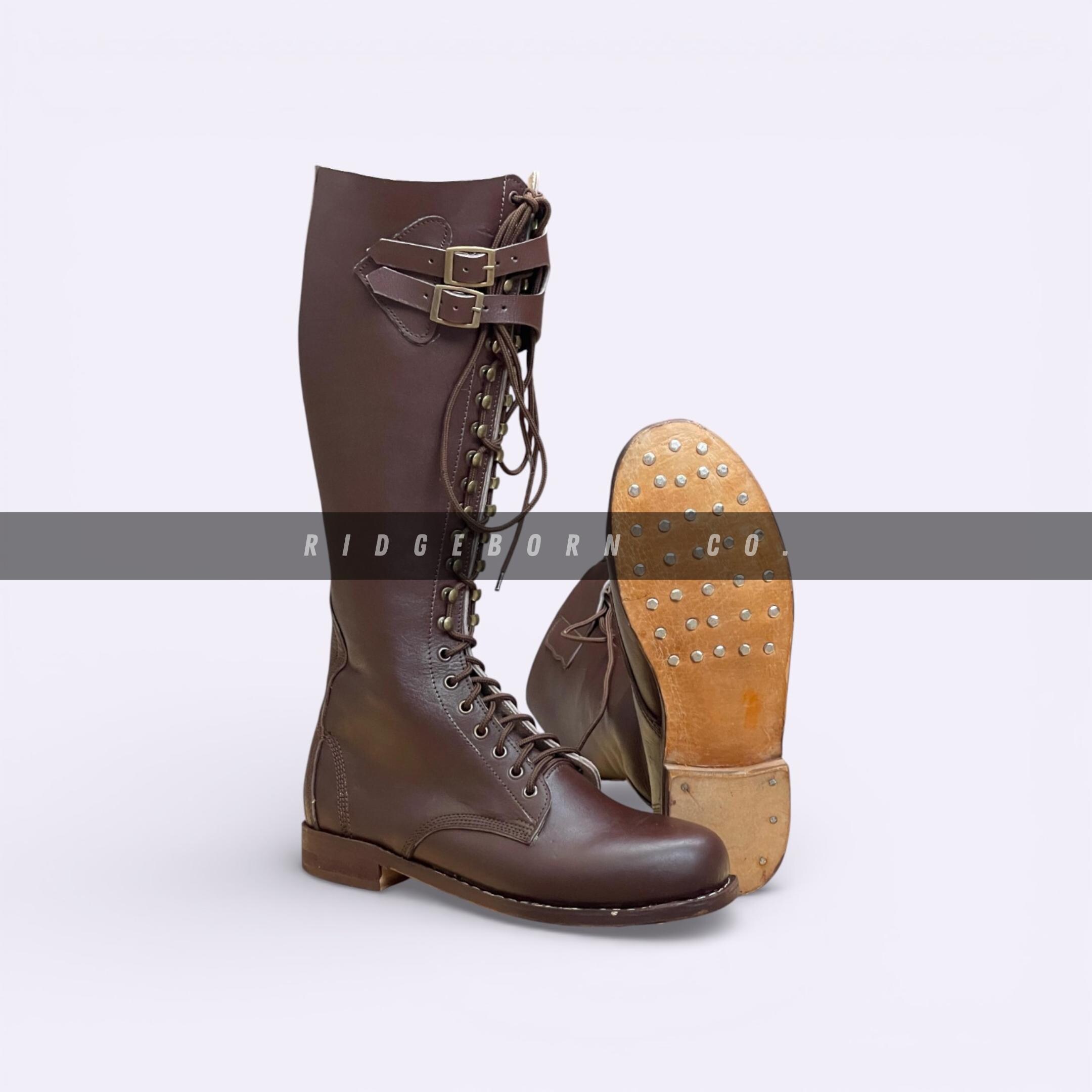 Bottes Vintage McCreedy & Schreiber En Cuir Marron - Taille US 10.5, Boucle Latérale, Fabriquées Au Royaume-Uni