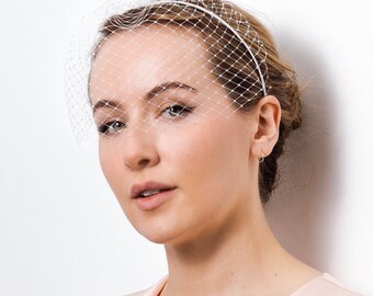 Bridal Birdcage Veil, Wedding Fascinate, Veil, Wedding Veil - Hattie