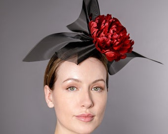 Flower Fascinator, Headband Modern Millinery, Mother of the Bride or Groom, Ladies Day - Kirsi