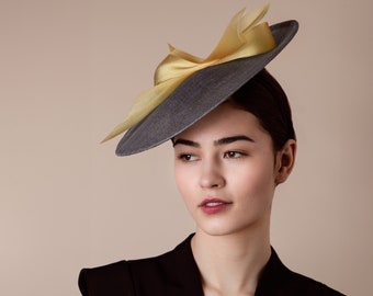 Cappello per matrimoni ed eventi, Fascino di modisteria per matrimoni, copricapo di paglia, cappello firmato, modisteria per donna - Kalina