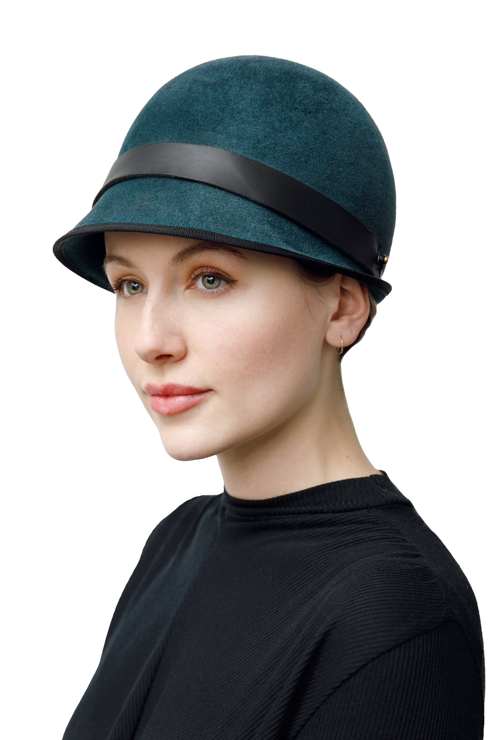 Felt Cloche Cap Hat Classic Style Smart 