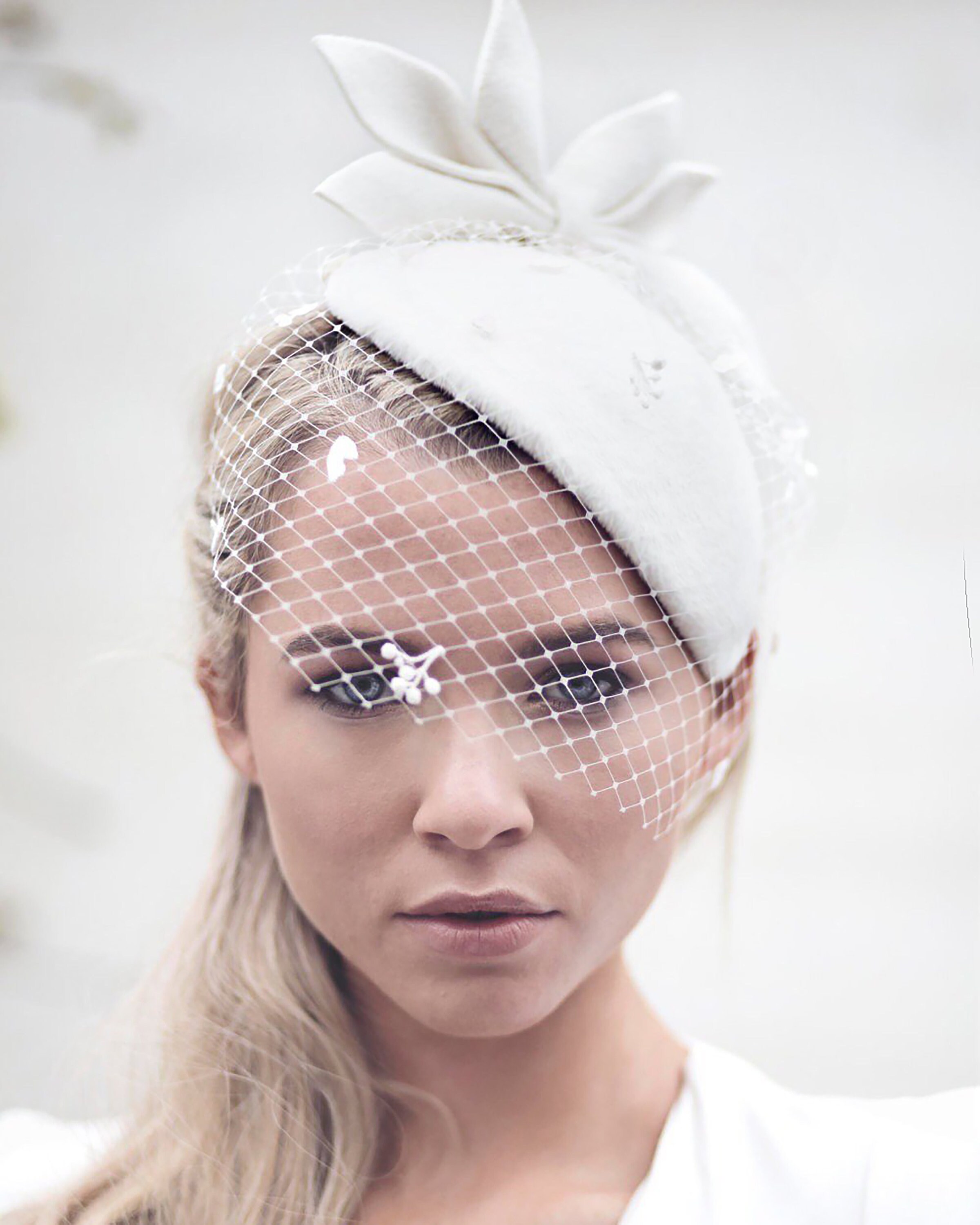 Birdcage Veil Cocktail Hat Felt Hat 