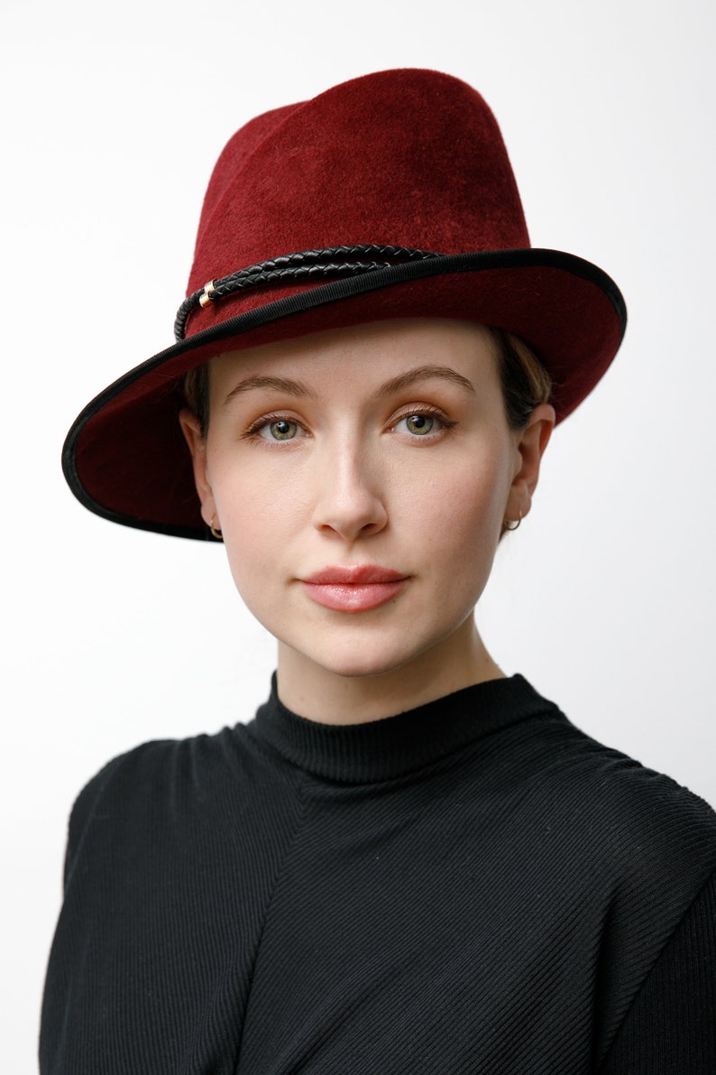 Stylish Felt Trilby Hat Asymmetrical Brim Elegant Modern Hat | Etsy