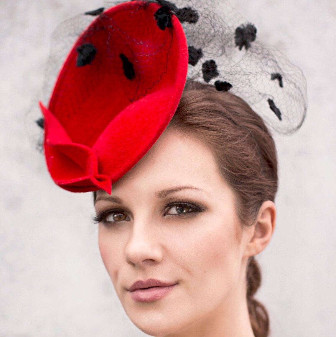 Red Saucer Hat Occasion Wear Fascinator Mother of the Bride Etsy