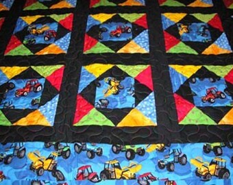 Cotton Quilt with Vehicles for Boys