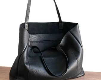 Bolso tote extragrande de piel de vacuno: bolso de hombro minimalista