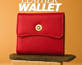 Cartera pequeña de piel de vacuno hecha a mano – Cartera compacta para mujer