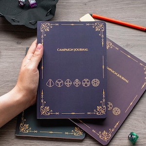Diario de campaña personalizado, cuaderno DnD, diario de jugador de rol de fantasía con hojas de personaje, compatible con 5e