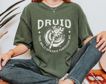 Druid Shirt, DnD Nature T Shirt, Dungeons and Dragons Gift, Druid Player Gift, Unisex Comfort Colors Tee