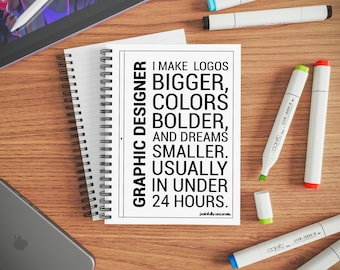 Cuaderno espiral para diseñador gráfico, regalo divertido para artistas y estudiantes